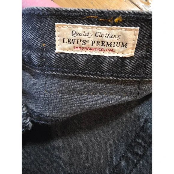 Levis Premium 501 90s Straight Leg Jeans Washed Black W30 L27 Button Fly - Picture 5 of 6